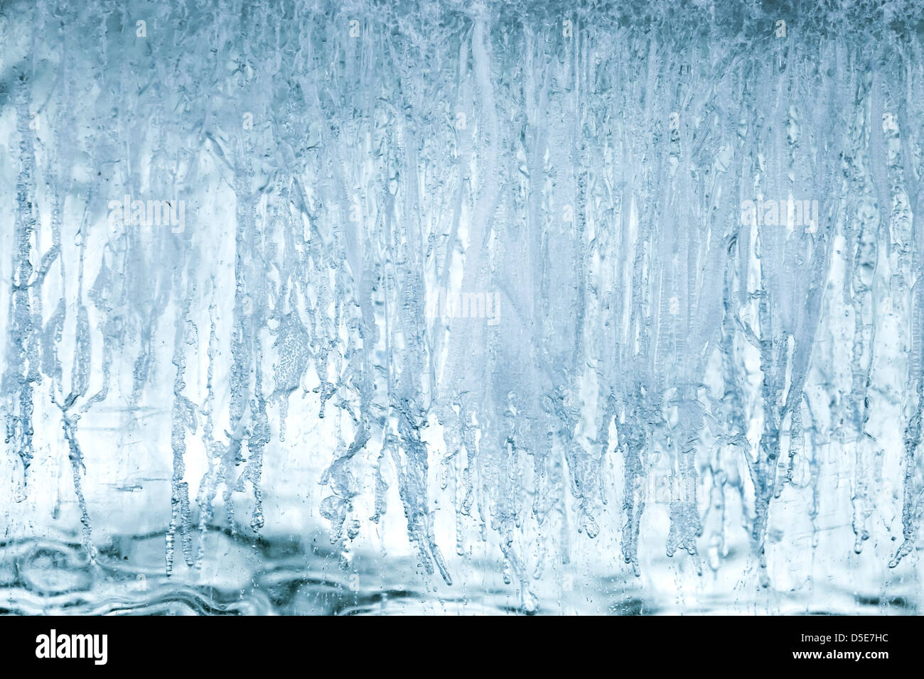 Blue Ice closeup texture con congelate di bolle di aria Foto Stock