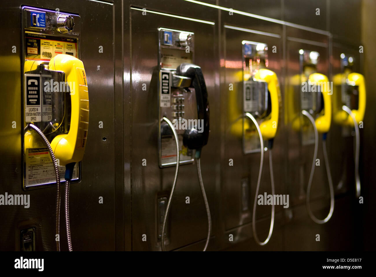 Telefoni pubblici a New York Foto Stock