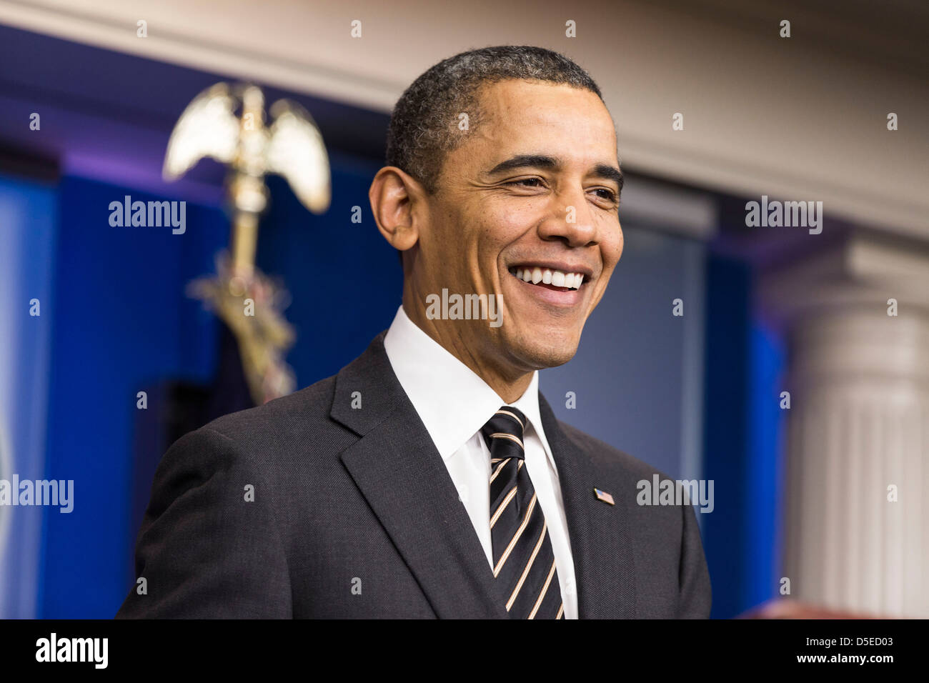 Stati Uniti Il presidente Barack Obama invita il Congresso ad approvare un piccolo pacchetto di tagli di spesa e le riforme fiscali. Foto Stock
