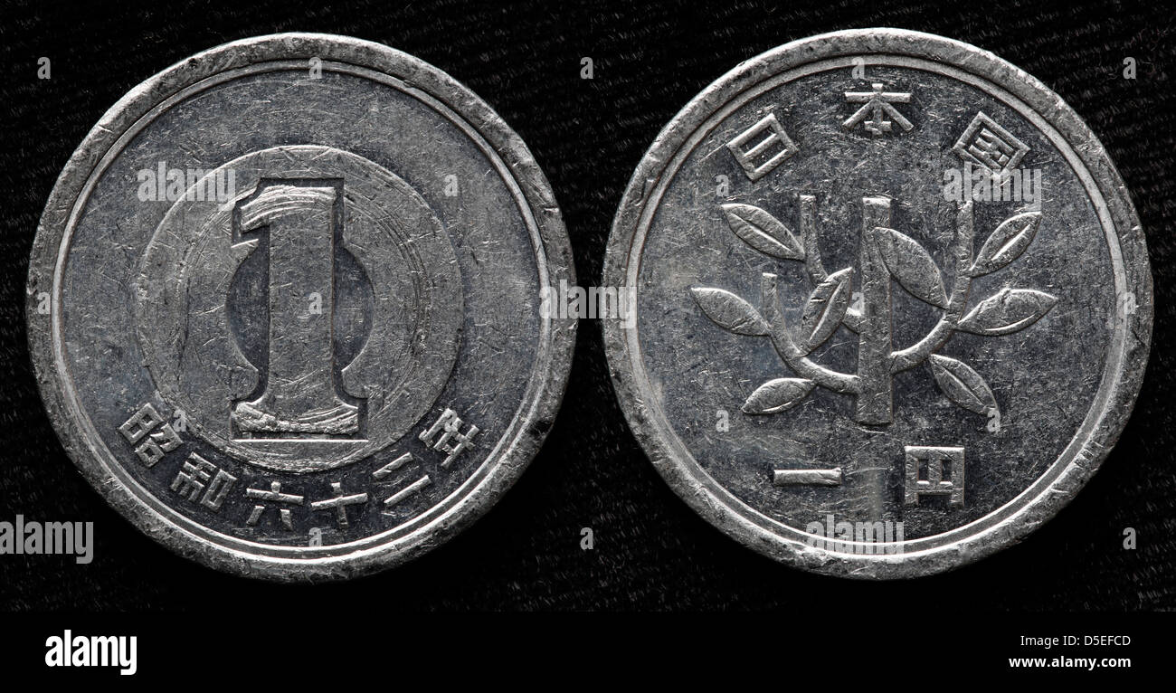 1 Yen moneta, Giappone Foto Stock