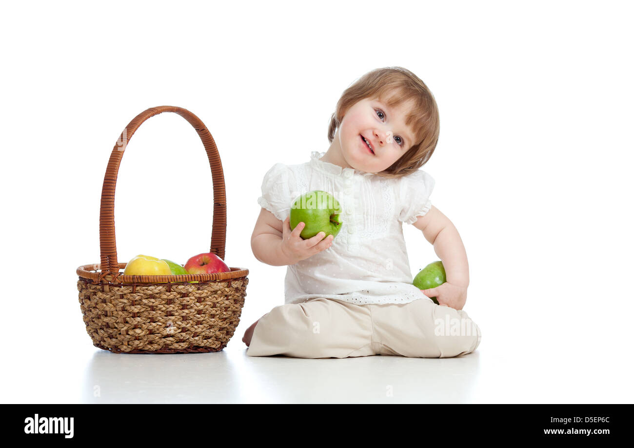 Bambina con cibo sano Foto Stock