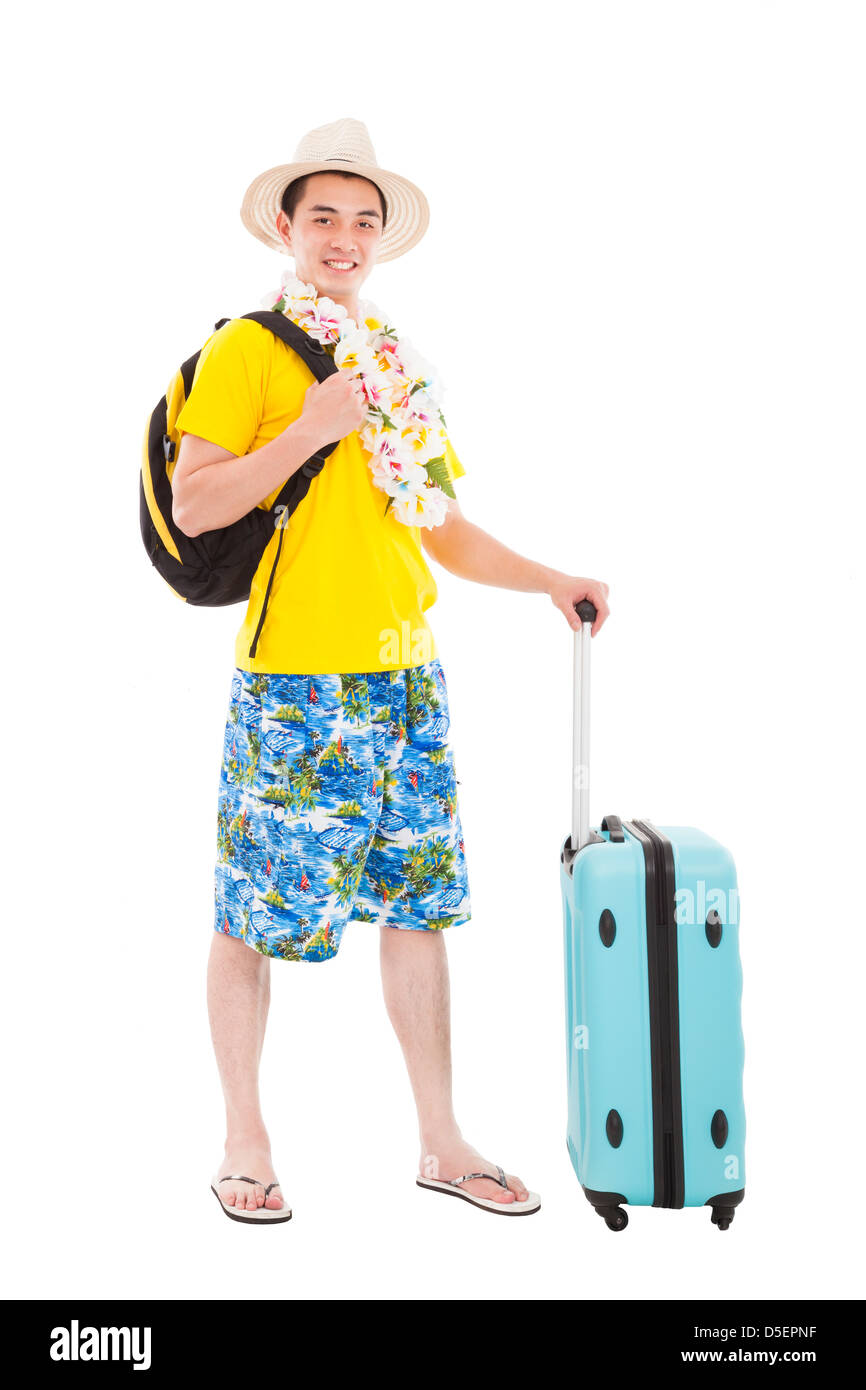 Giovane uomo godere le vacanze estive e viaggi Foto Stock