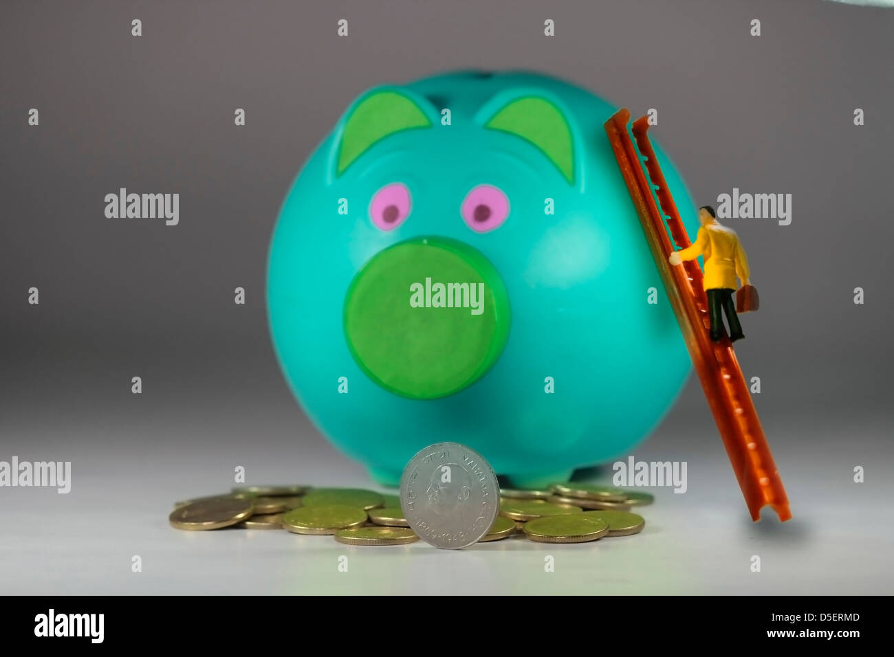 Conto bancario banca piggy valuta economia in contanti Foto Stock