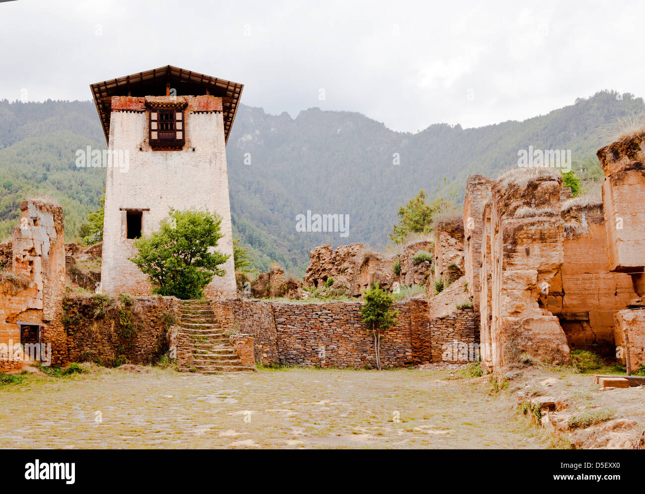 Storico Drukgyel Dzong a Paro, Bhutan Foto Stock