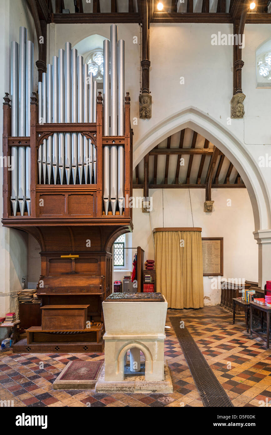 Santa Maria Vergine Arkesden Organ Foto Stock