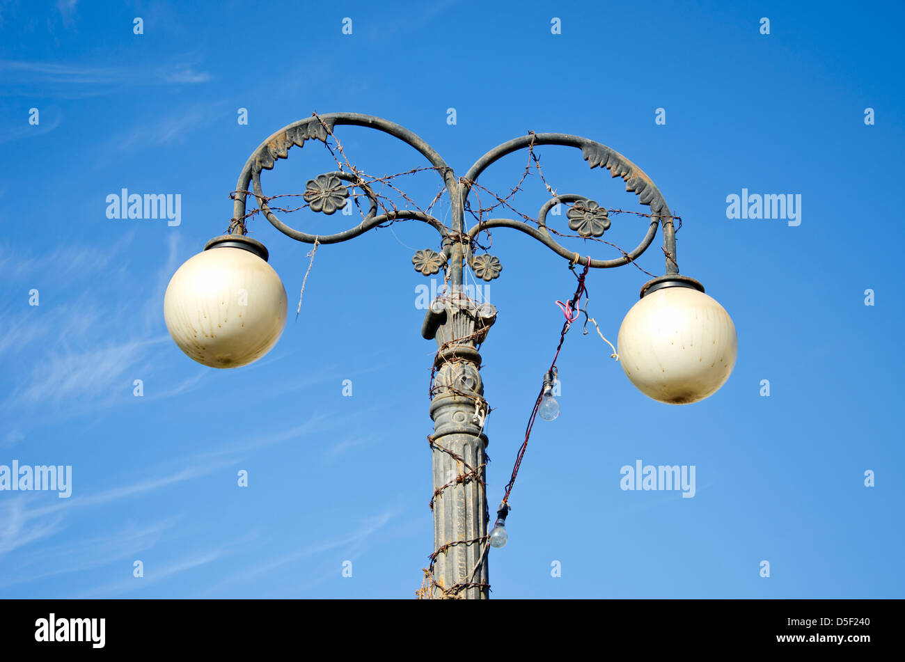 La vecchia strada lampada in Rajastan city Jaipur, India Foto Stock