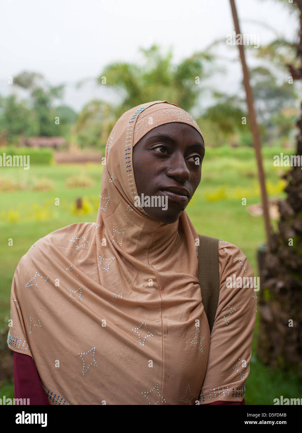 Donna musulmana in Camerun in Africa Foto Stock