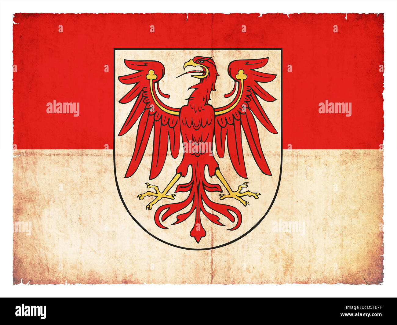Bandiera della provincia tedesca Brandeburgo creato in stile grunge Foto Stock
