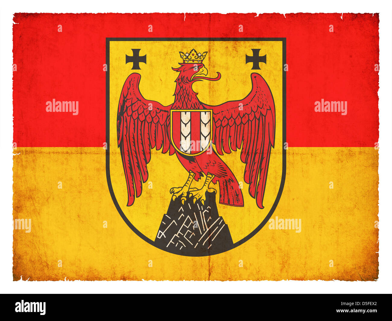 Bandiera della provincia austriaca Burgenland creato in stile grunge Foto Stock