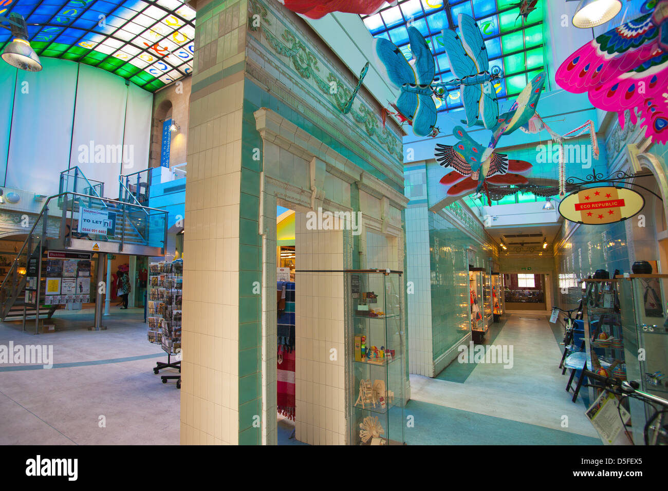 Interno, Buxton bagni arcade, Derbyshire, Peak District, England, Regno Unito Foto Stock