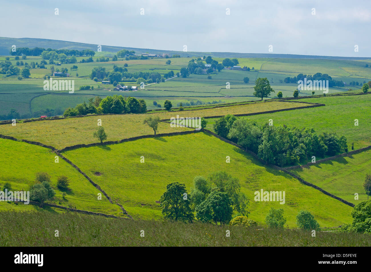 Il Peak District paesaggio, Staffordshire, Longnor, Peak District, Inghilterra Foto Stock