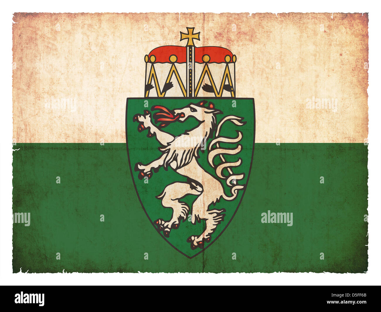 Bandiera della provincia austriaca Stiria creato in stile grunge Foto Stock