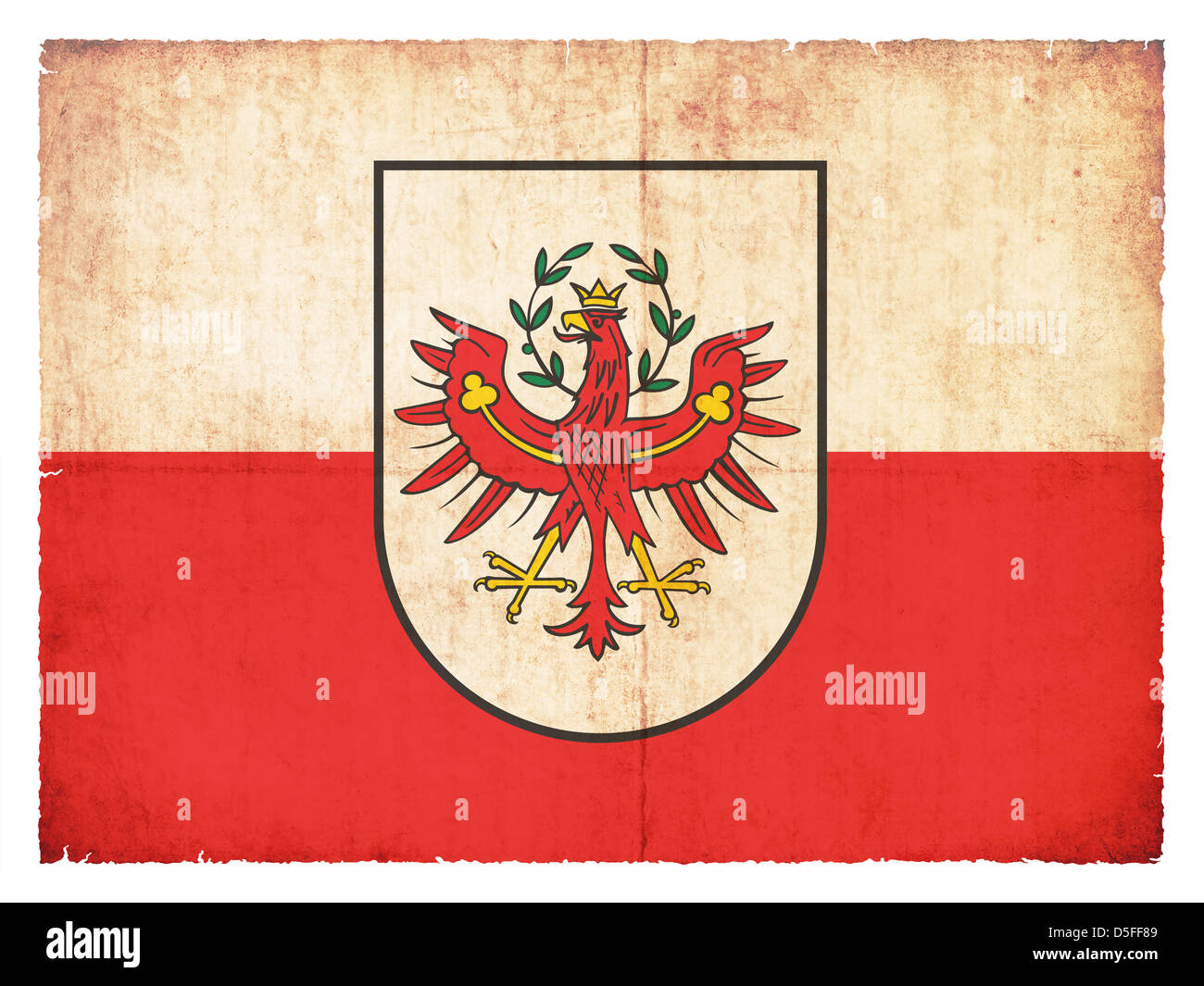 Bandiera della provincia austriaca Tirolo creato in stile grunge Foto Stock