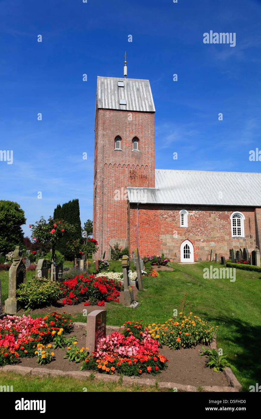 Foehr Isola, chiesa in Suederende, Schleswig-Holstein, Germania Foto Stock