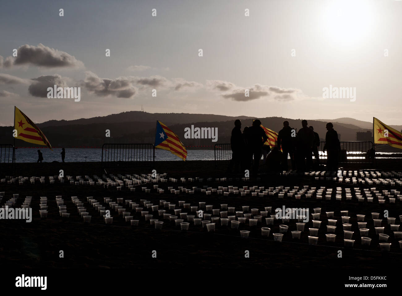 Estelada sulla spiaggia di Palamós Foto Stock