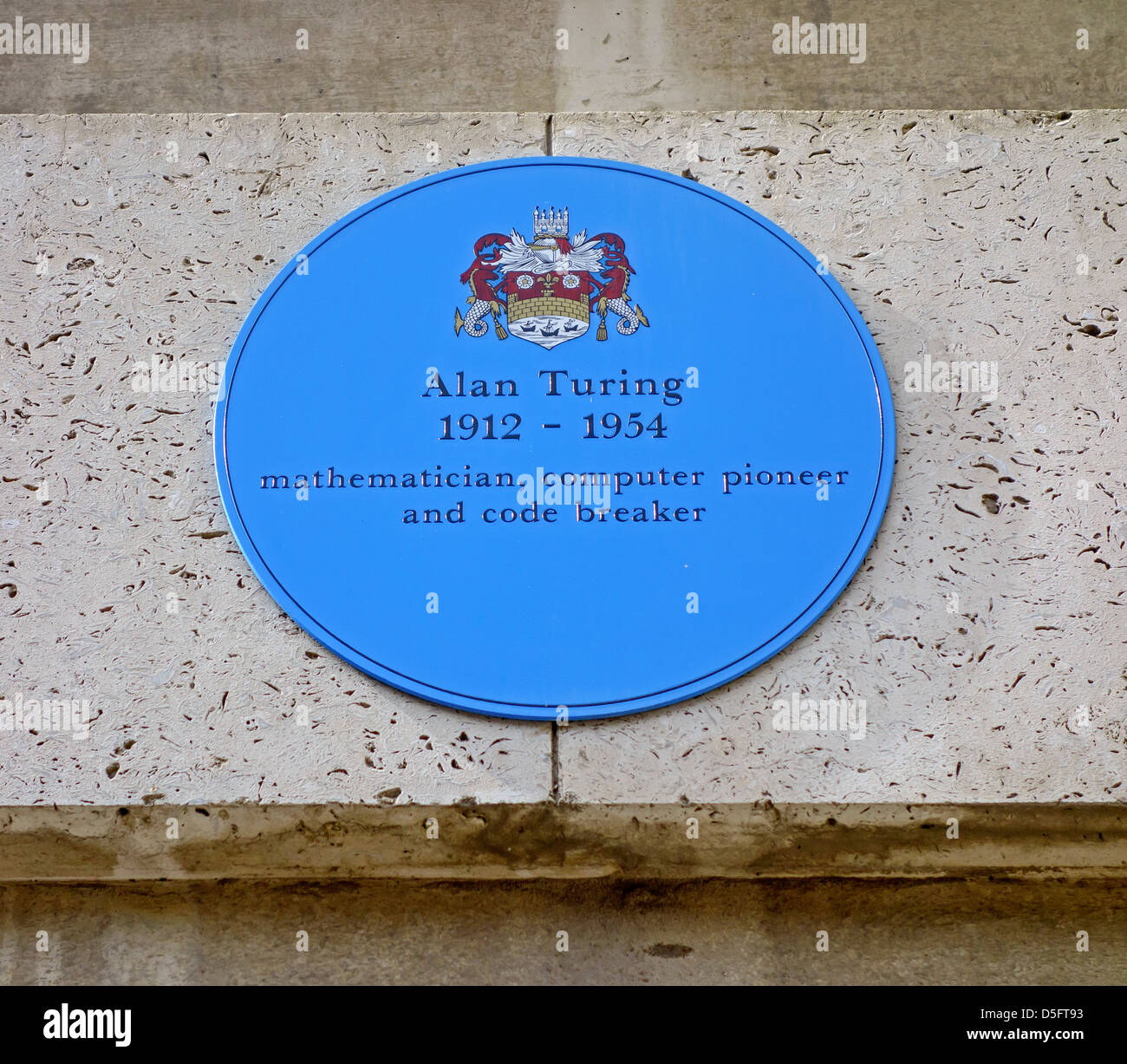 Alan Turing targa blu Cambridge Inghilterra REGNO UNITO Foto Stock
