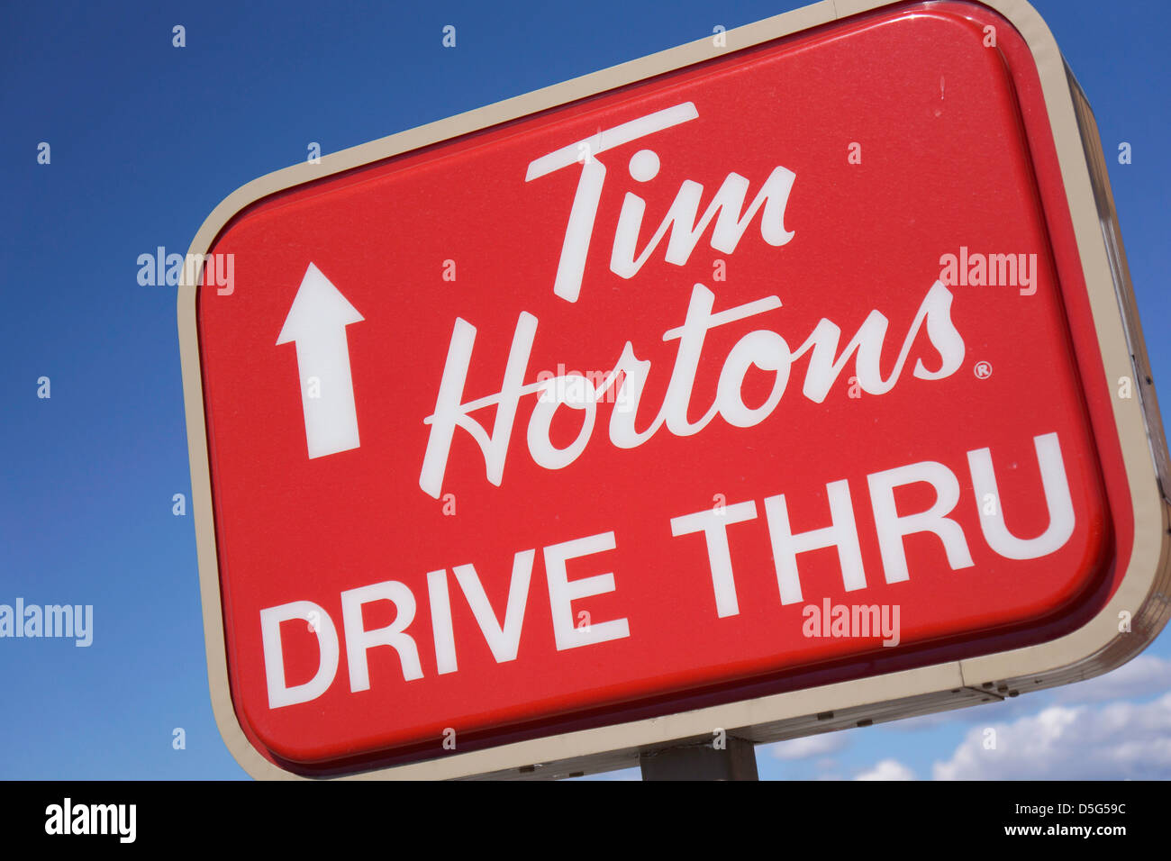 Tim Hortons Drive Thru segno Foto Stock