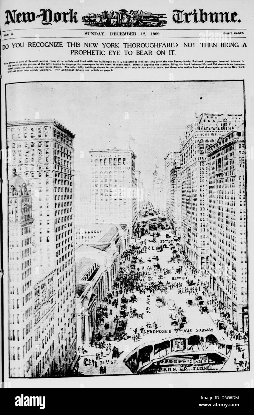 Potete riconoscere questo New York strada transitabile? No! Quindi portare un occhio profetico per portare su di esso (LOC) Foto Stock