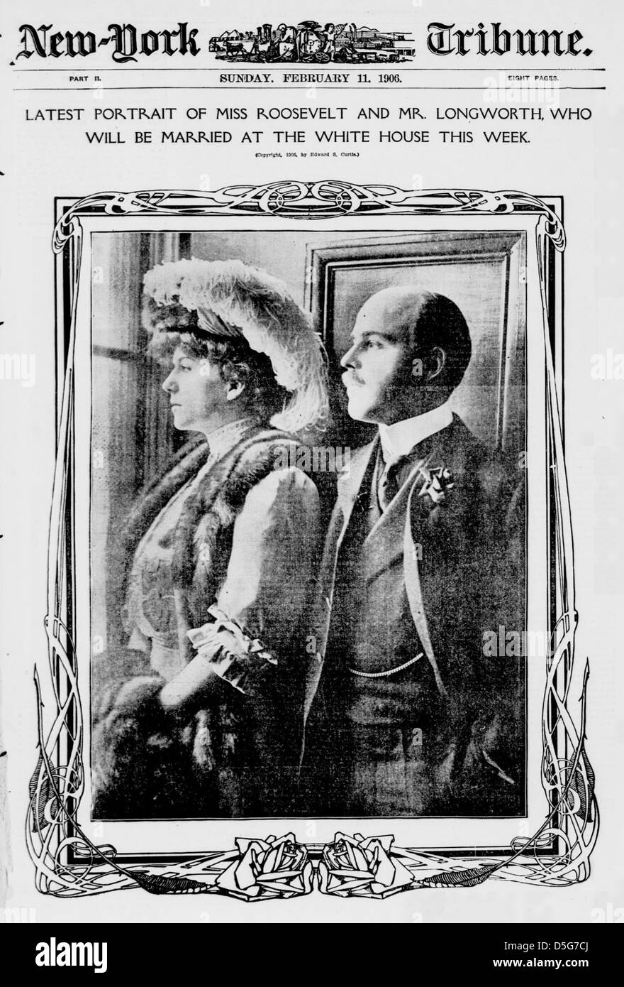 Ultima ritratto di Miss Roosevelt e il sig. Longworth, chi sarà sposato alla Casa Bianca di questa settimana (LOC) Foto Stock