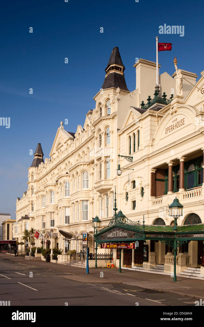 Isola di Man, Douglas, Harris Promenade, Gaiety Theatre e Sefton Hotel Foto Stock Isola di Man, Douglas, Harris Promenade, Gaiety Theatre e Sefton Hotel Foto Stock