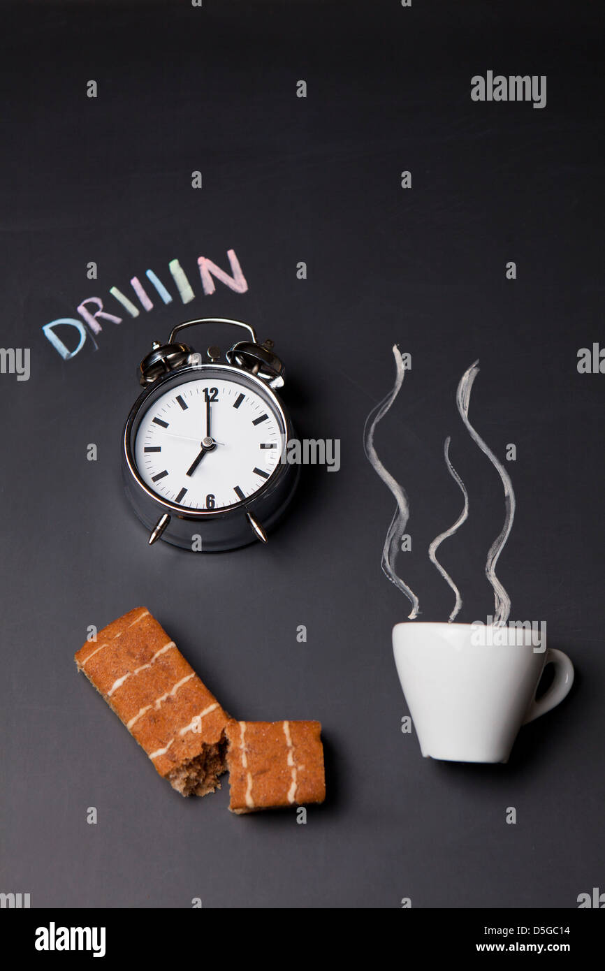 Sveglia,caffè e snack Foto Stock