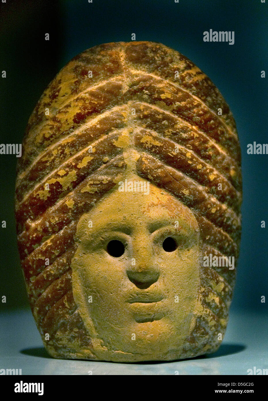 Maschere Teatrali terraglie ceramiche Grecia greco 400 a 200 BC cotto Foto Stock