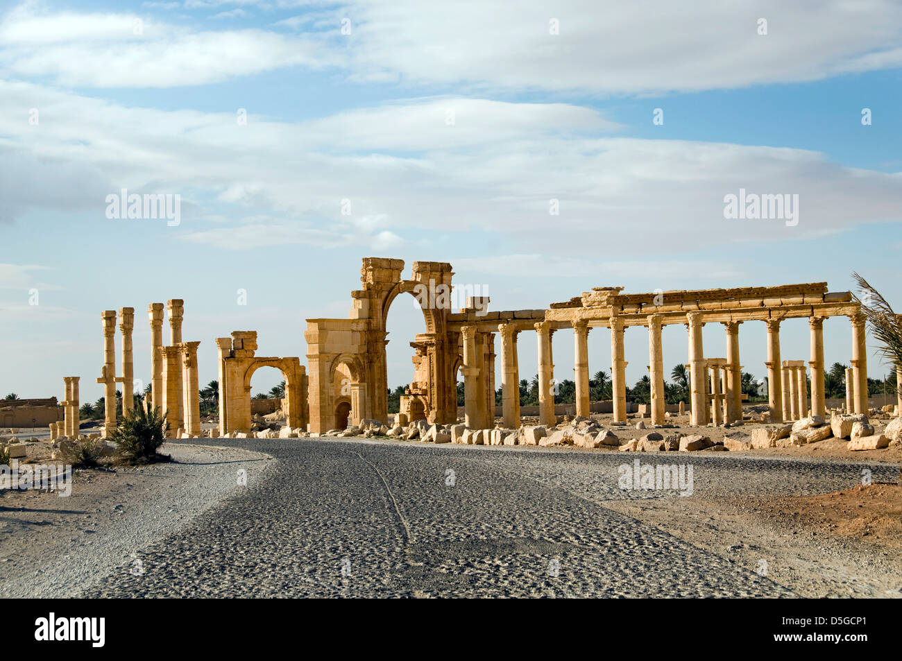 Arco di Trionfo 2 Cent Palmyra Siria romana Siro ( ISIS militanti hanno distrutto la mitica Arco di Trionfo in Palmyra ) Foto Stock