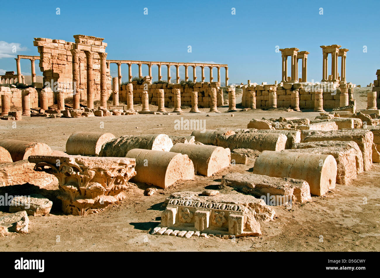 2 Cent BC Palmyra Siria sito archeologico romano Foto Stock