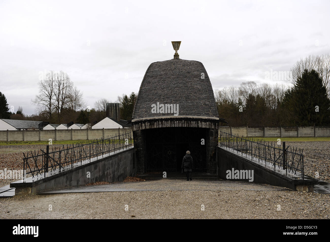Campo di Concentramento di Dachau. Campo nazista di prigionieri aperto nel 1933. Memoriale ebreo, 1967. Germania. Foto Stock