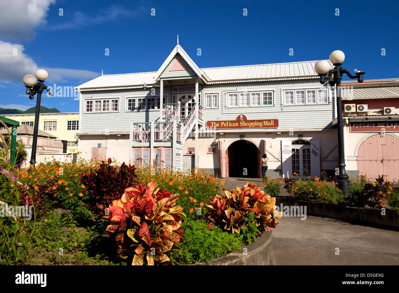 Porto Zante, il lungomare e la zona dello shopping di Basseterre, St Kitts, dei Caraibi Foto Stock