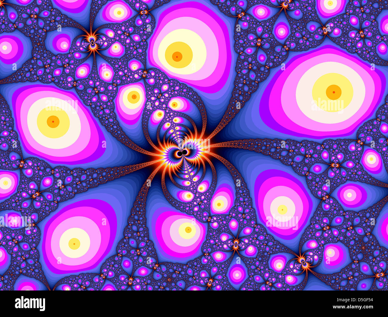 Blue Fractal Design di granchio Foto Stock