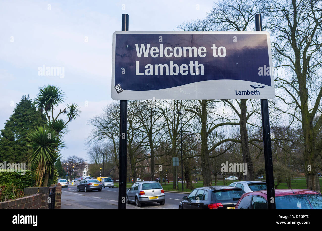 Un segno di Lambeth. Foto Stock