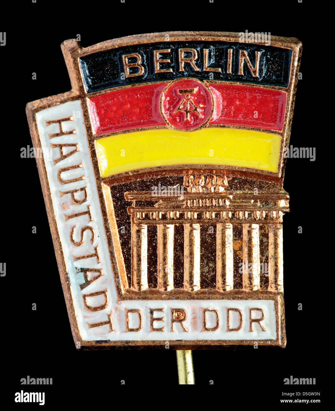 Berlino, pin badge, Germania orientale, RDT Foto Stock