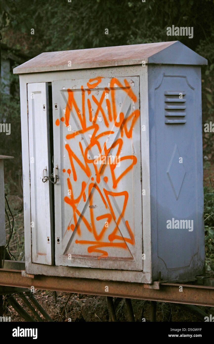 Scatola di distribuzione alimentazione Foto Stock