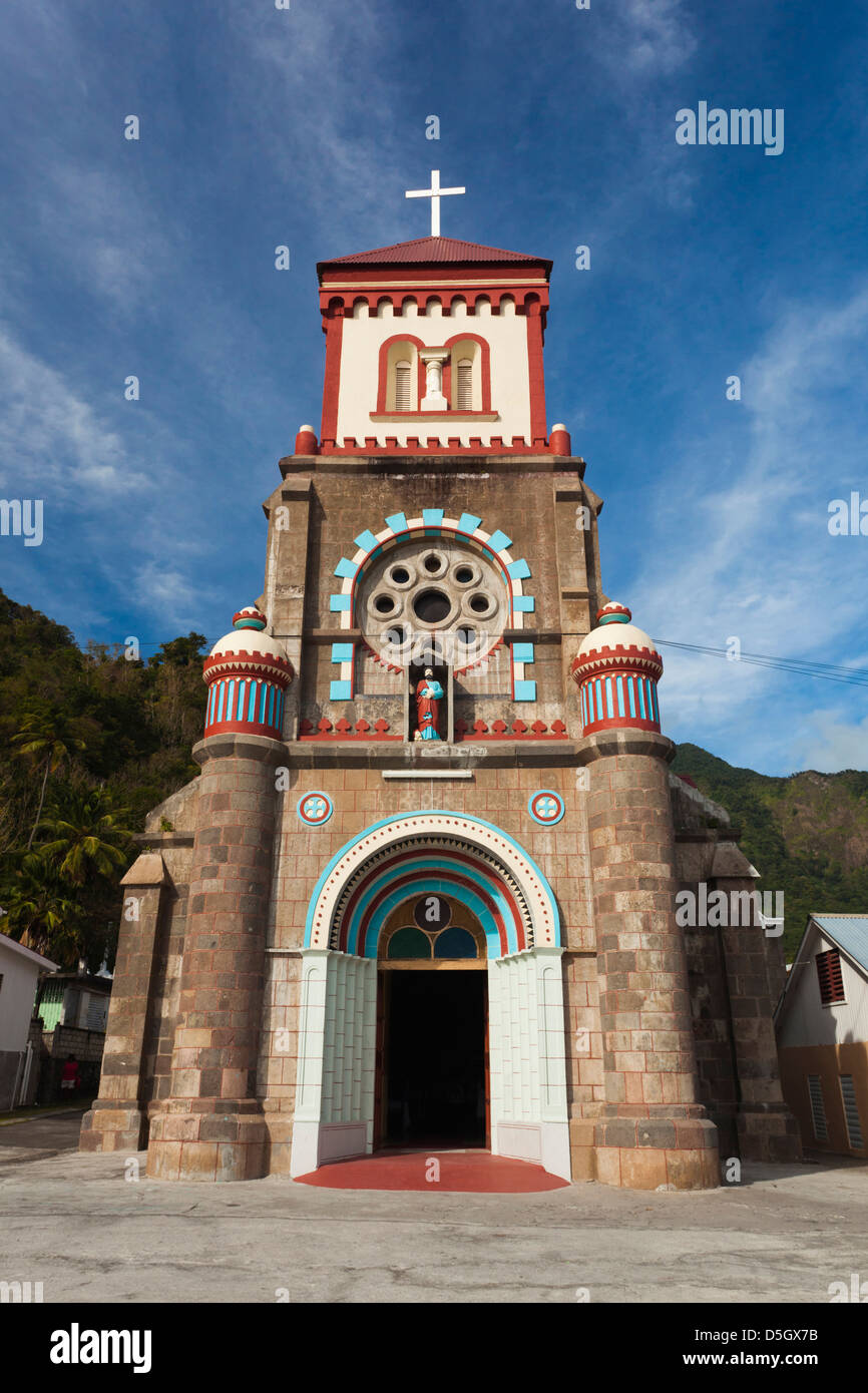 Dominica, Soufriere, chiesa di pietra Foto Stock