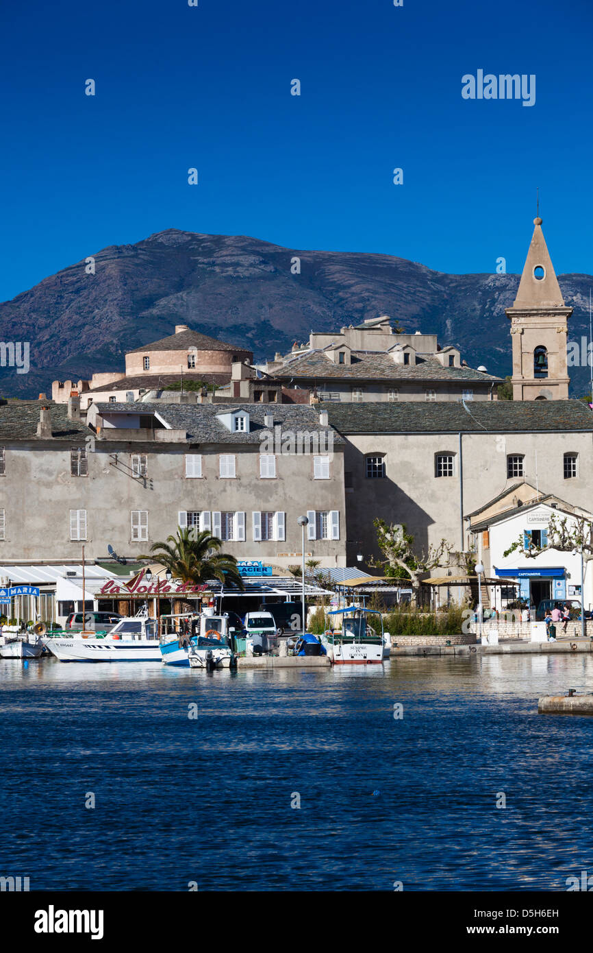 Francia, Corsica, Le Nebbio, St-Florent, vista della porta Foto Stock