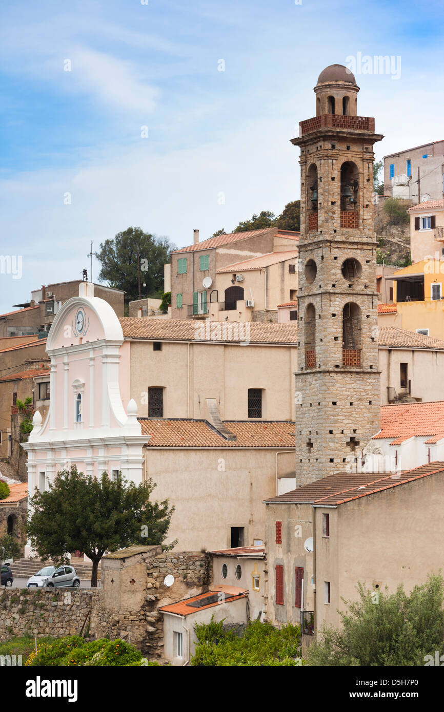 Francia, Corsica, la Balagne, Lumio, chiesa del paese Foto stock - Alamy