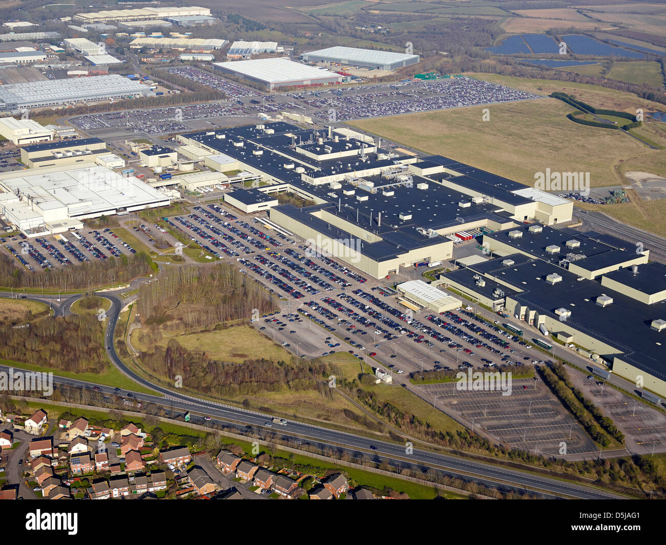 Vista aerea della Honda automobile manufacturing site, Swindon, Wiltshire, Inghilterra meridionale Foto Stock