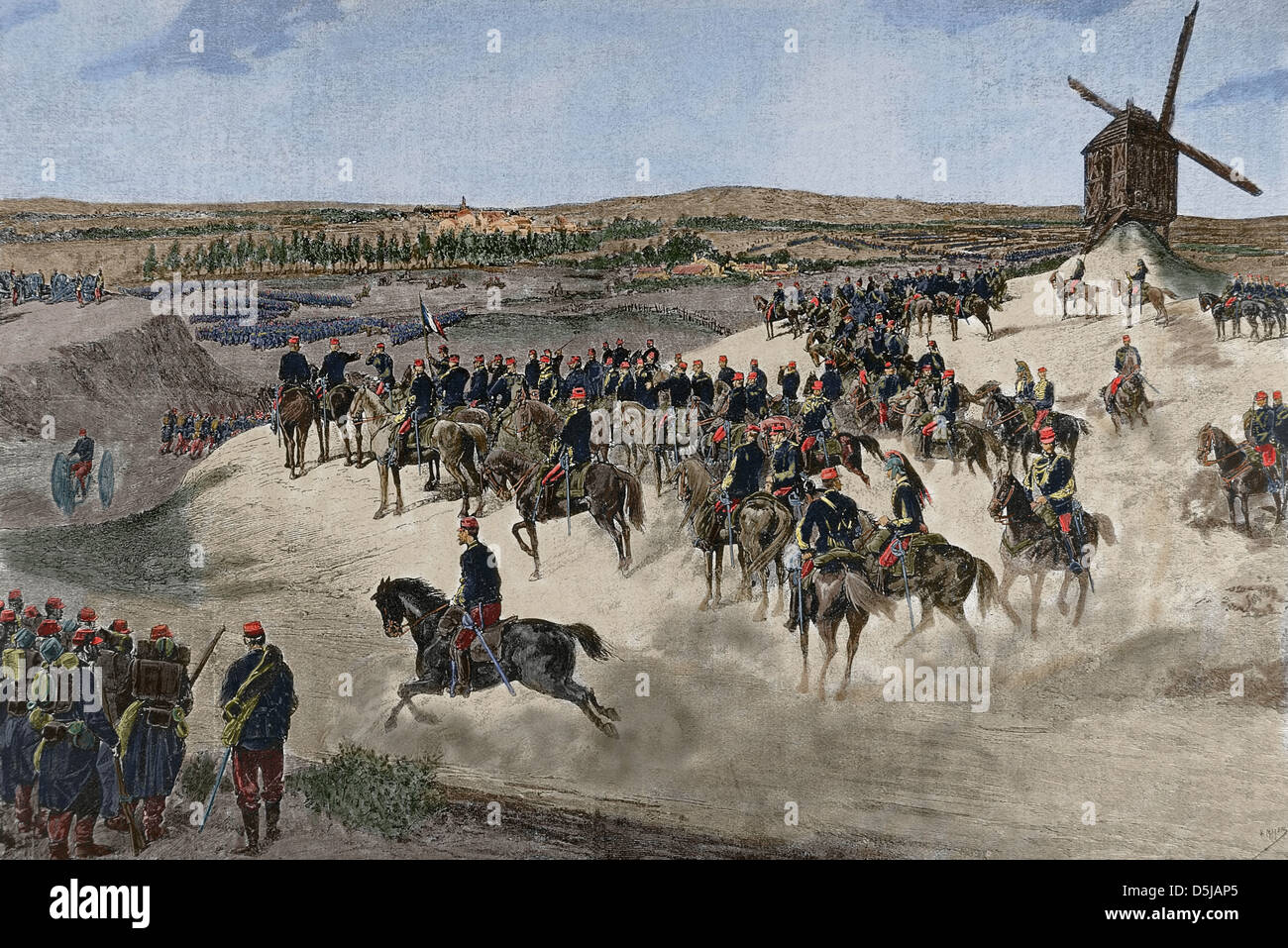 Guerra franco-prussiana (1870-1871). L'esercito del nord sotto la guida del generale francese Jean-Baptiste Billot (1828-1907). Foto Stock