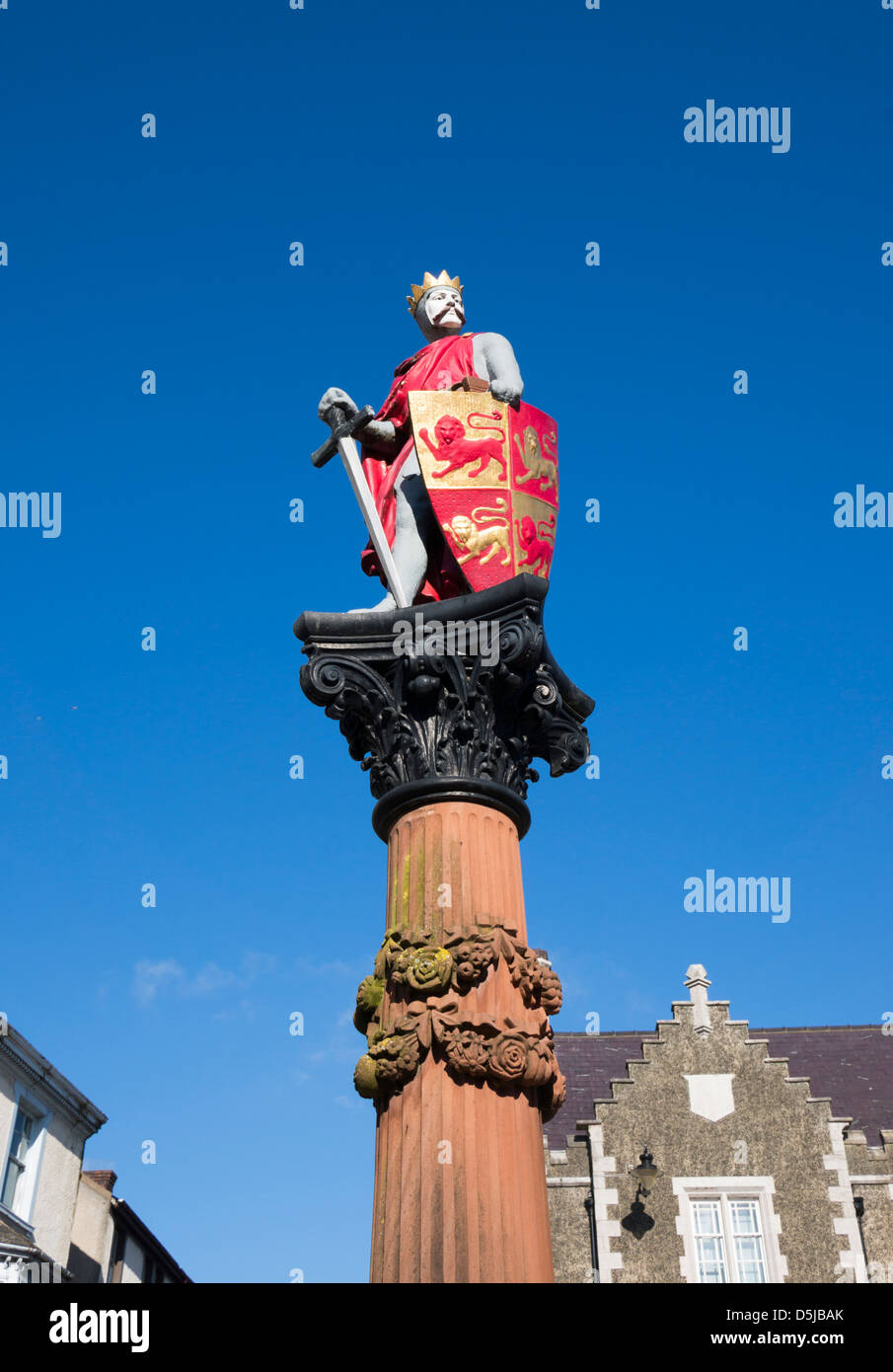 Statua di Llewellyn il grande a Conwy, Galles del Nord, Regno Unito Llewlyn il grande, Llywelyn ap Iorwerth, principe, principe di Gwynedd, wa Foto Stock