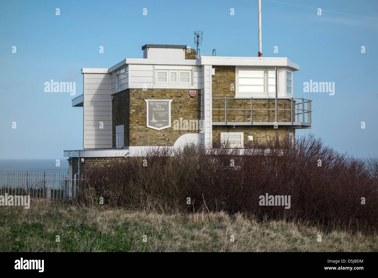 Bluebirds sale da tè (l'ex stazione di guardia costiera) - punto Leathercoat, St Margaret's Bay, St Margaret a Cliffe, Dover, Kent Foto Stock