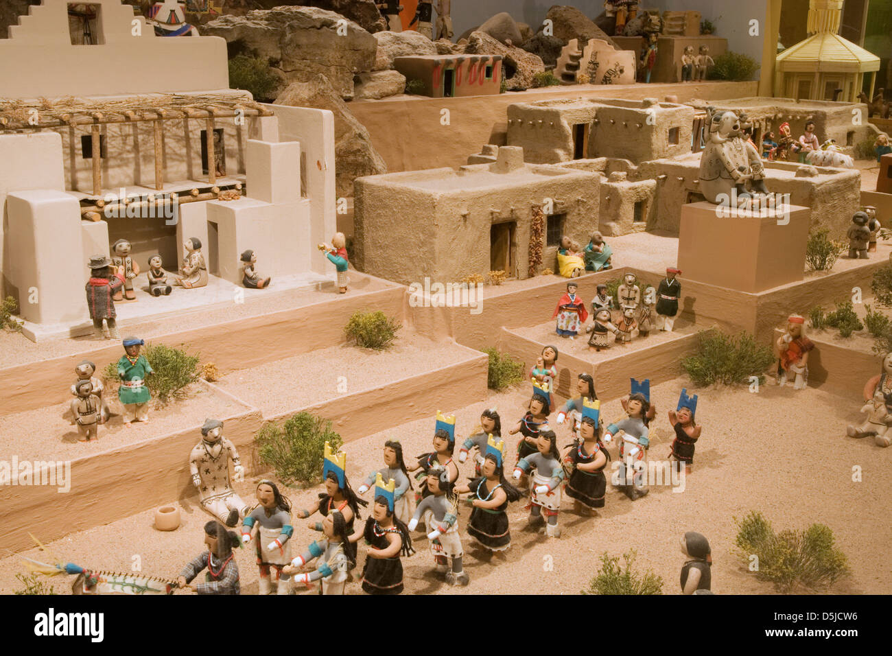 Santa Fe: Museo Internazionale di Arte Popolare / Girard ala / villaggio messicano pueblo giorno di festa Foto Stock