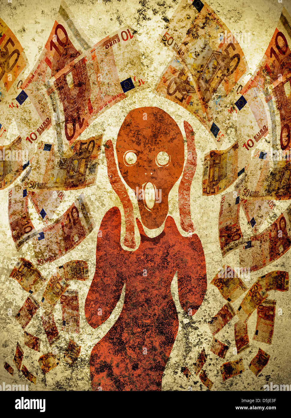 Lo stile di munch crisi finanziaria sfondo Foto Stock