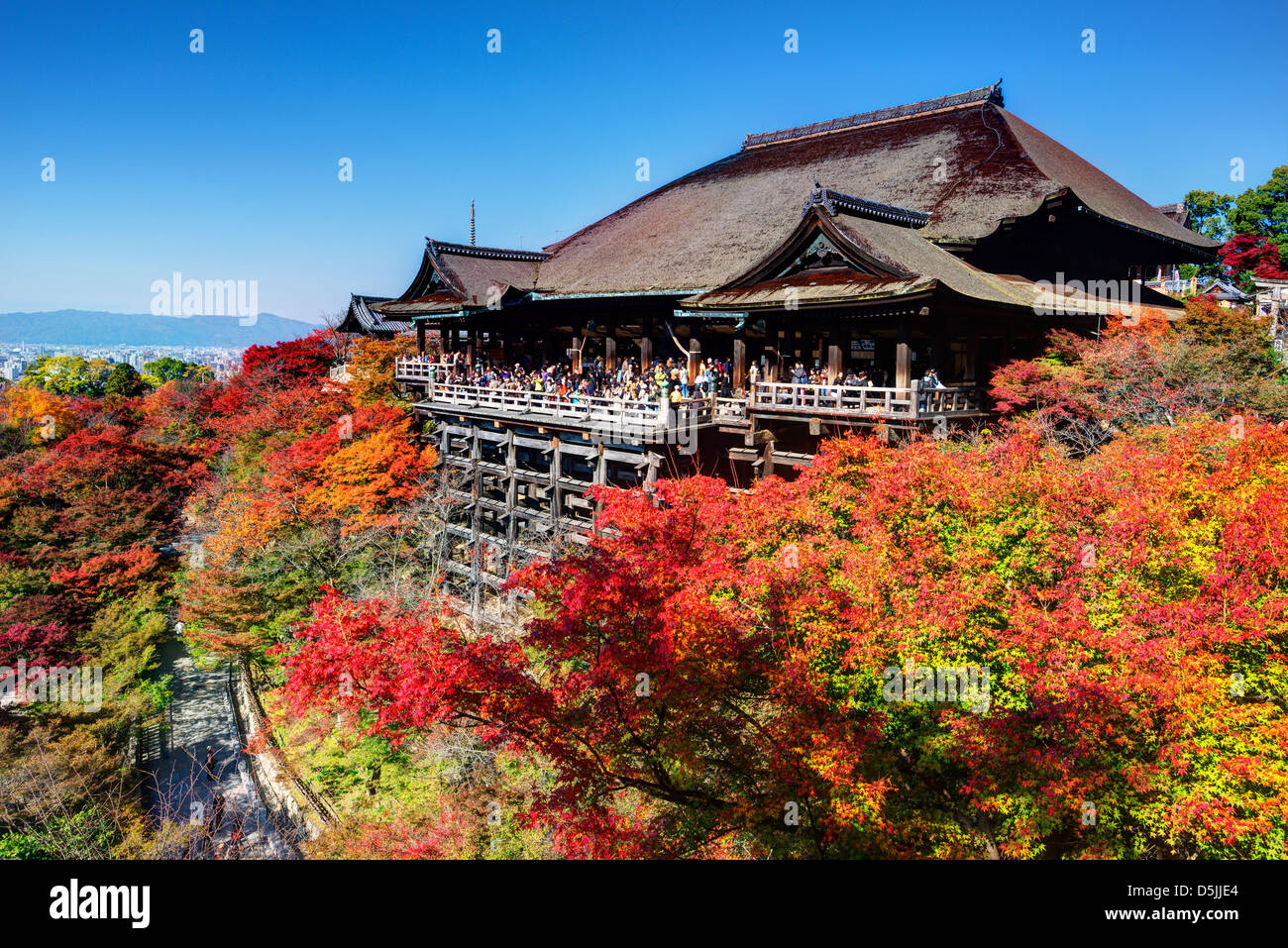 Kiyomizu-dera tempio durante la stagione autunnale. Foto Stock