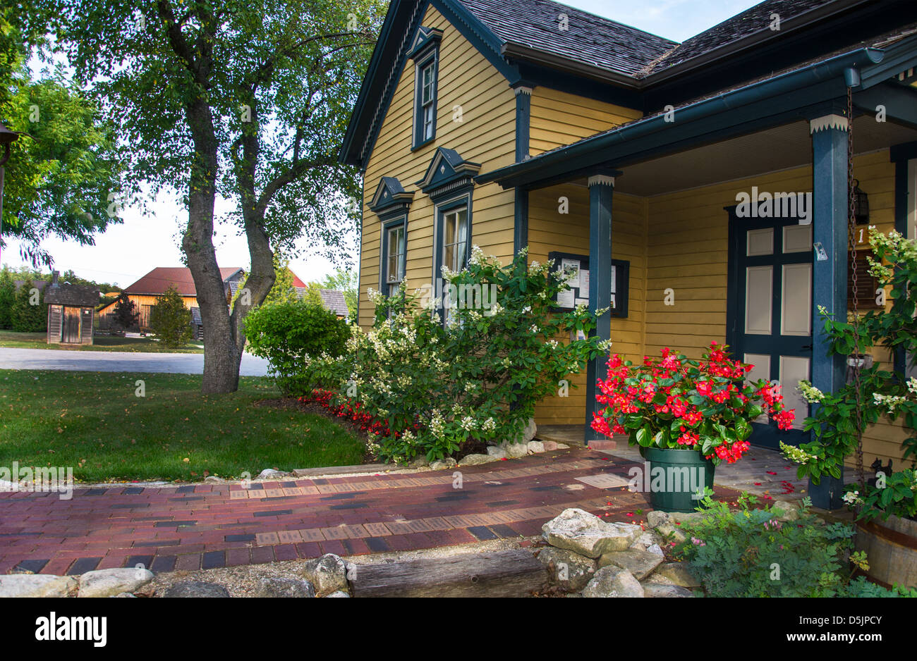 Angolo del passato il museo e la Anderson House Museum nella porta capoluogo di contea di Sister Bay, Wisconsin Foto Stock