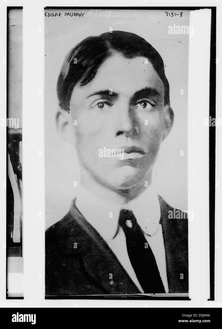 Fotografia di Edgar Murphy, un individuo collegato al famigerato caso di omicidio di Fisher. L'immagine fa parte della documentazione investigativa dei primi anni del XX secolo. Foto Stock