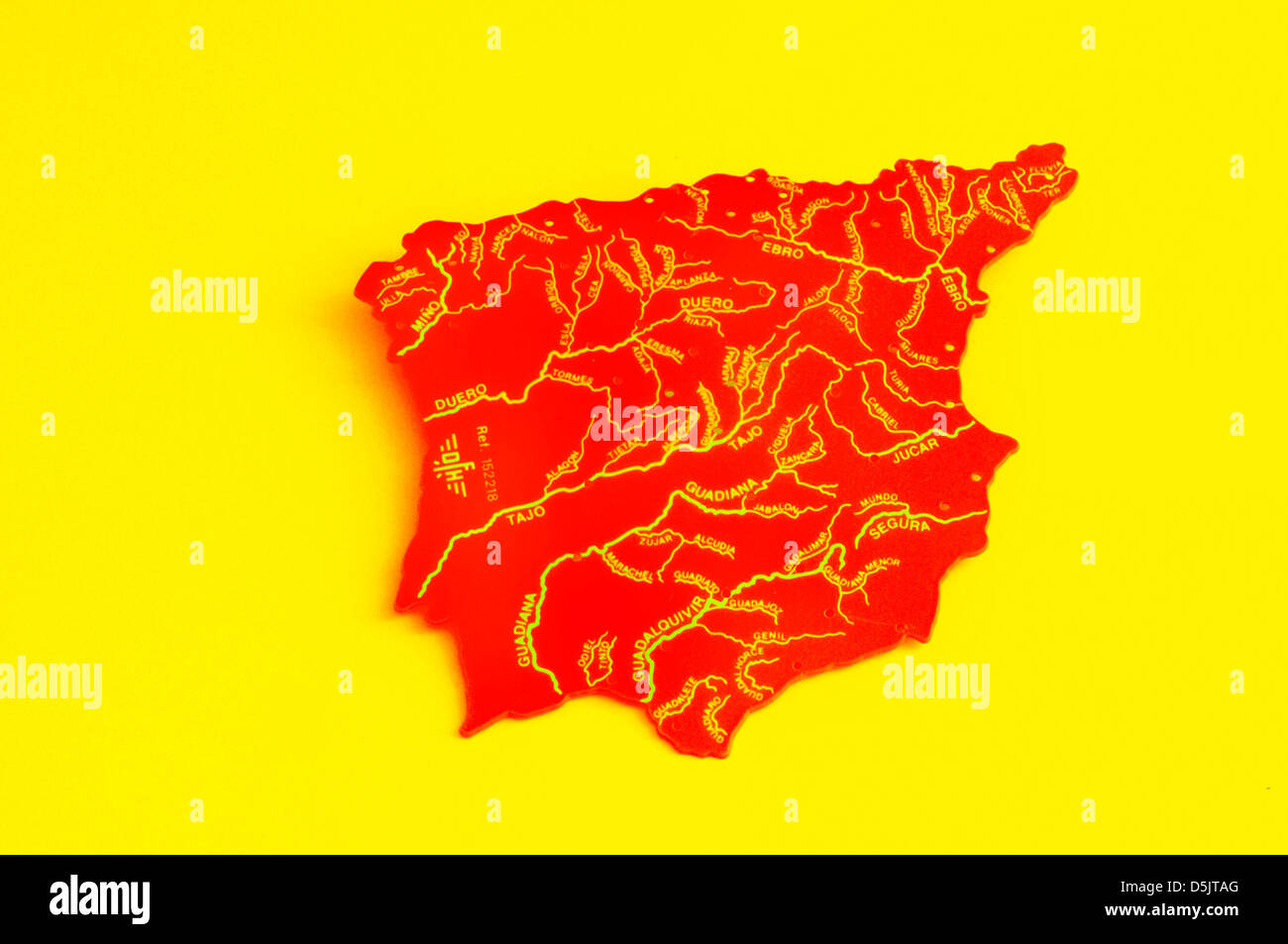 Spagna mappa, giallo , rosso , paese Paese europeo CEE Foto Stock