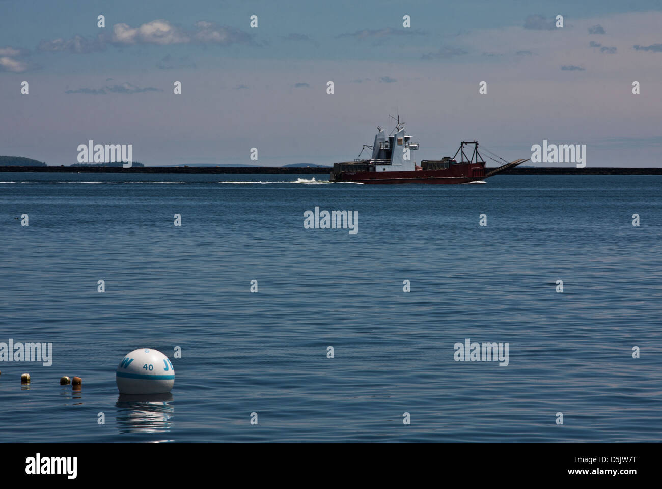 Rockland Maine, estate, una piccola inter-island ferry capi in Penobscot Bay. Foto Stock