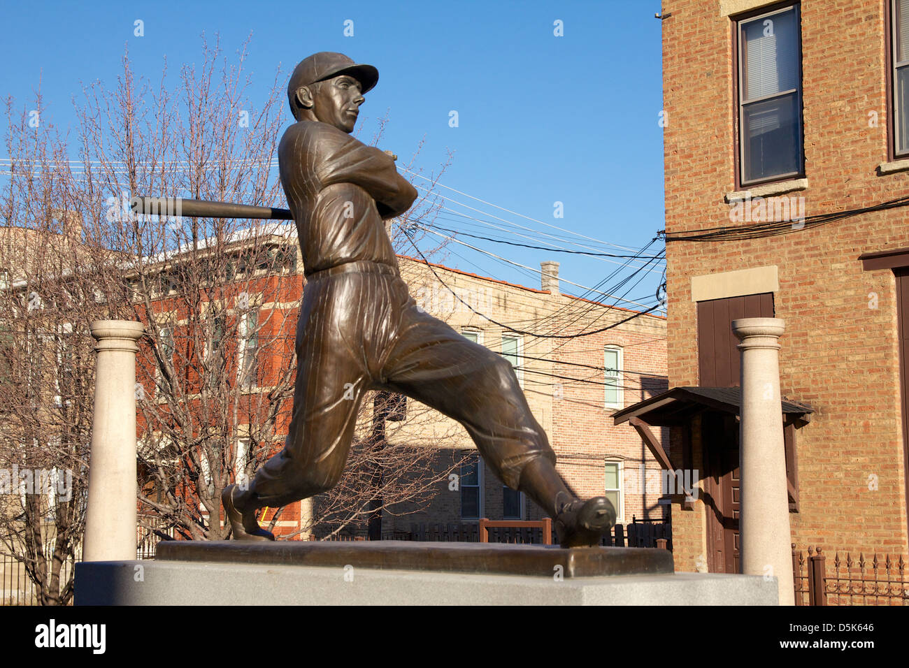 Joe DiMaggio Memorial. Taylor Street, Little Italy quartiere, Chicago Foto Stock