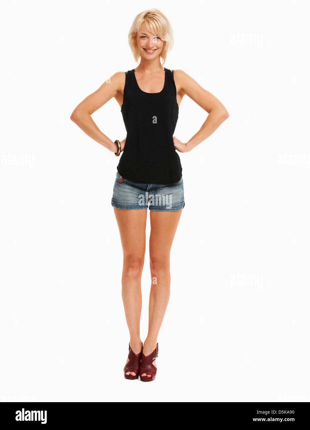 Studio ritratto di donna attraente Foto Stock